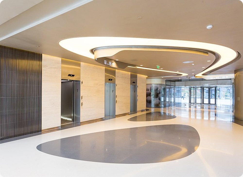FUJI elevators installed in a lobby