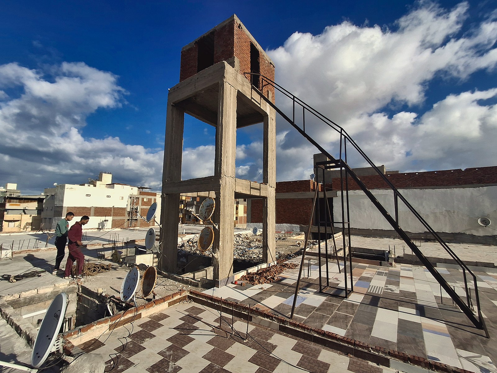 Preparing the rooftop machine-room structure