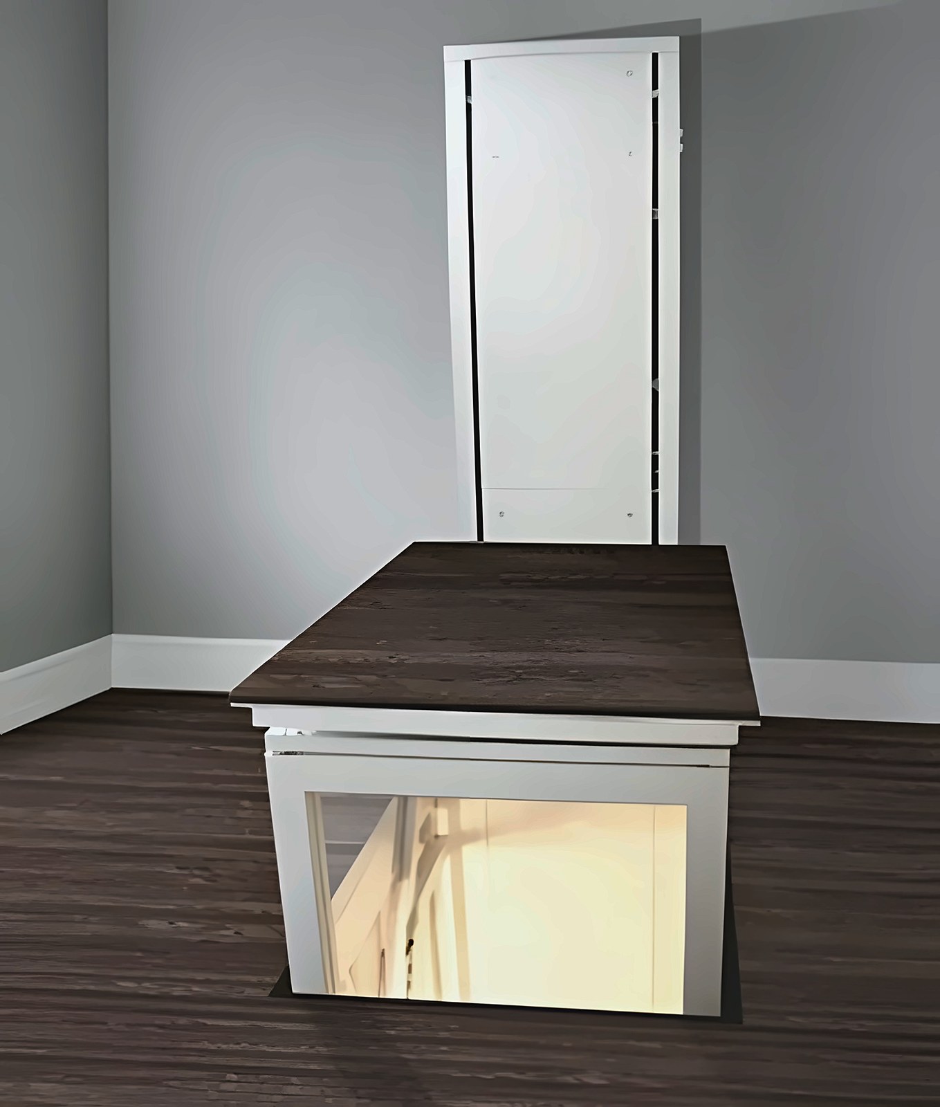 Home lift integrated into the living space