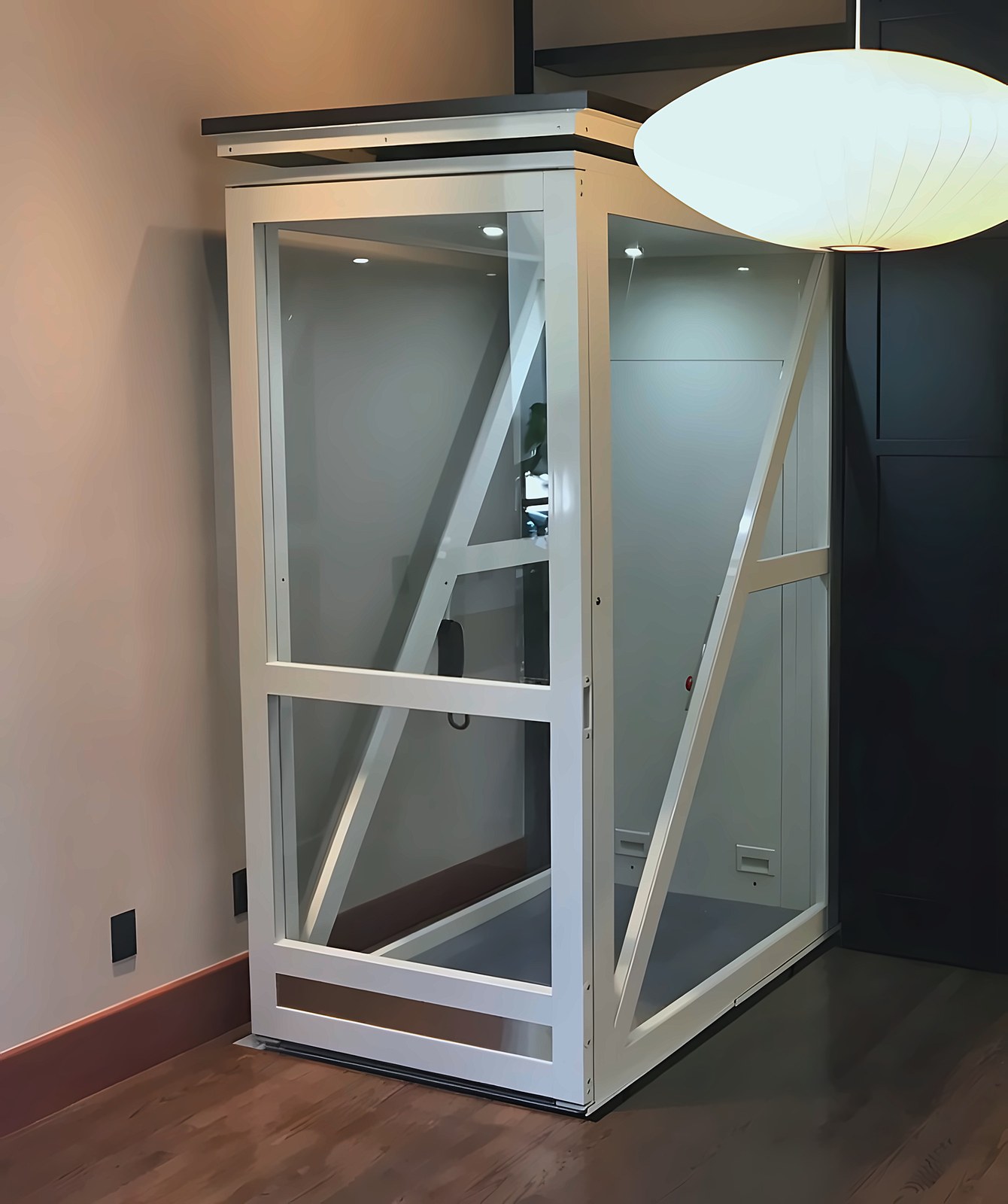 Home-lift frame in the house hall