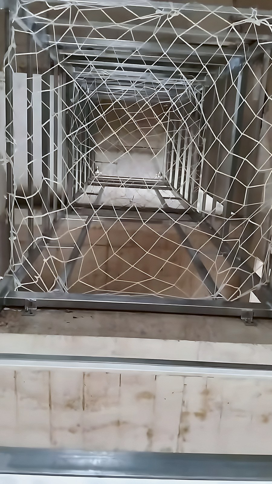 Safety net inside the shaft during installation