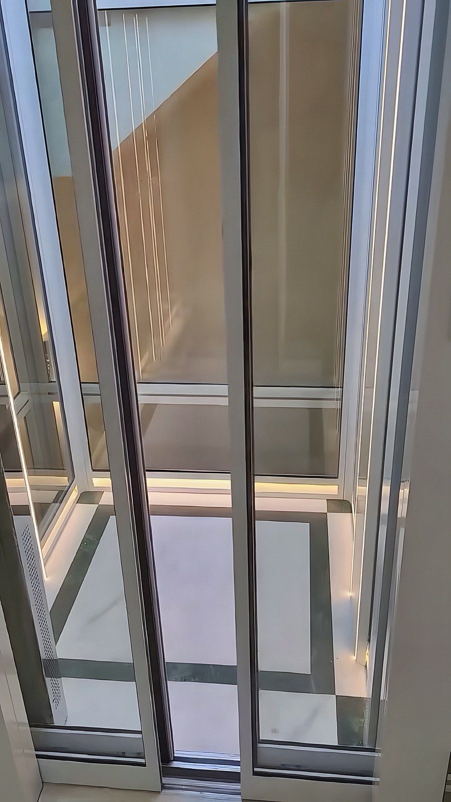 The glass shaft after installation