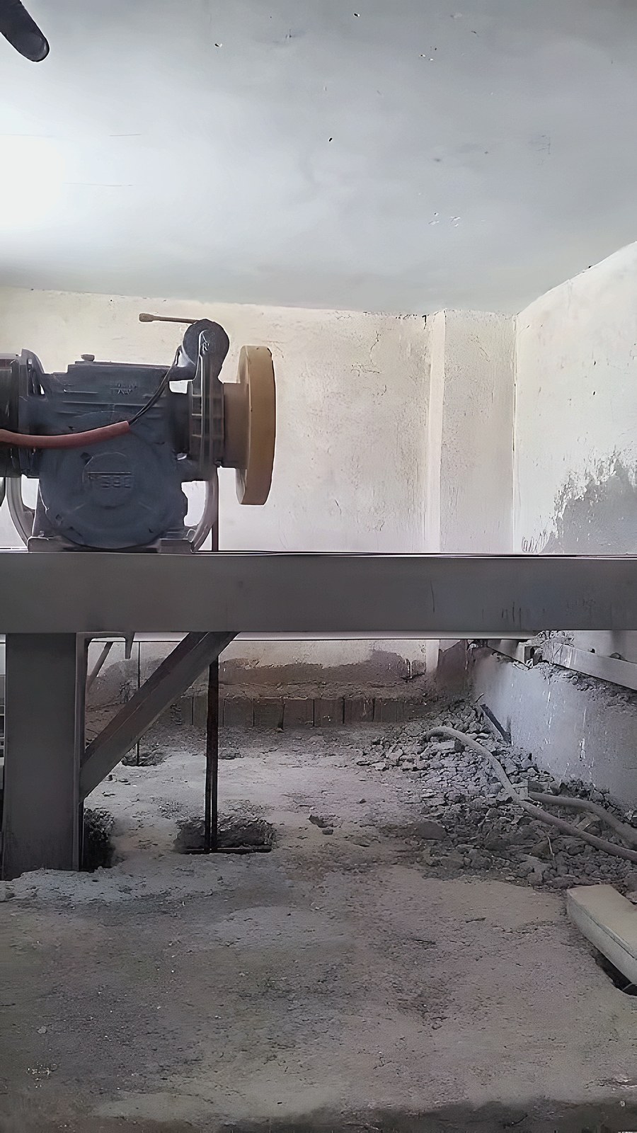 The traction motor after installation in the machine room