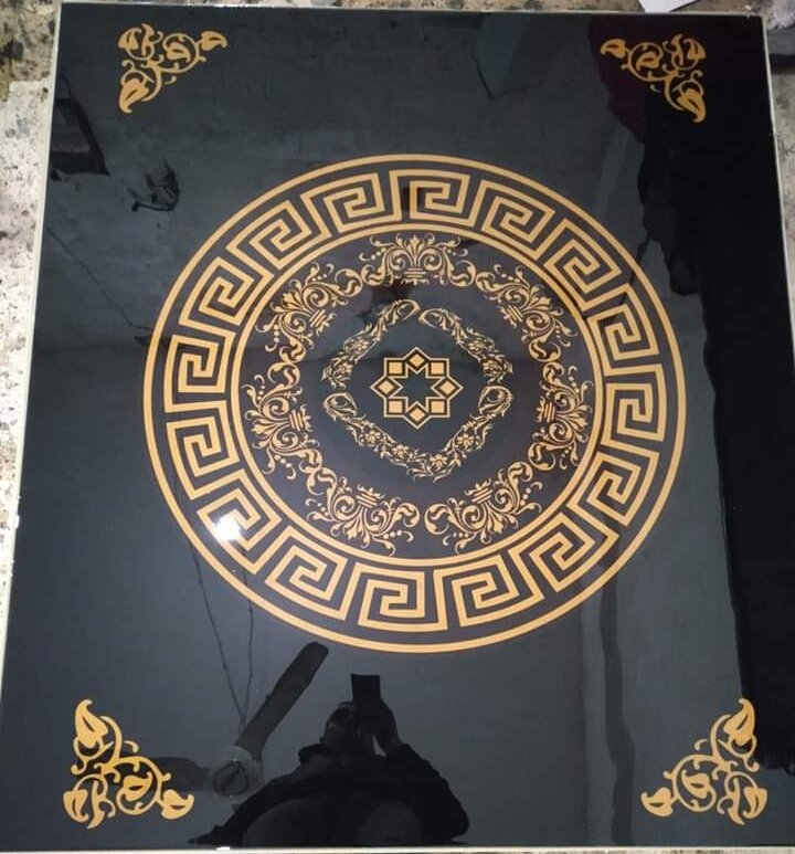 A custom gold floor
